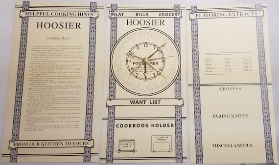 Door Cards Hoosier Sellers Cabinet Info Antique Vintage Etsy