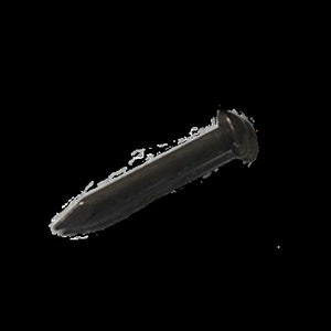K&ouml;nnte beinhalten: Ein silberner Metallstift mit abgerundetem Kopf. Der Stift ist etwa 2,5 cm lang.