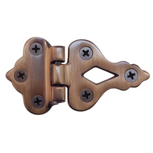 ANTIQUE BRASS Cast Ice Box Door Hinge 3/8&quot; Offset antique refrigerator freezer vintage retro