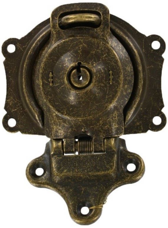 Long Antique Brass Trunk Lock