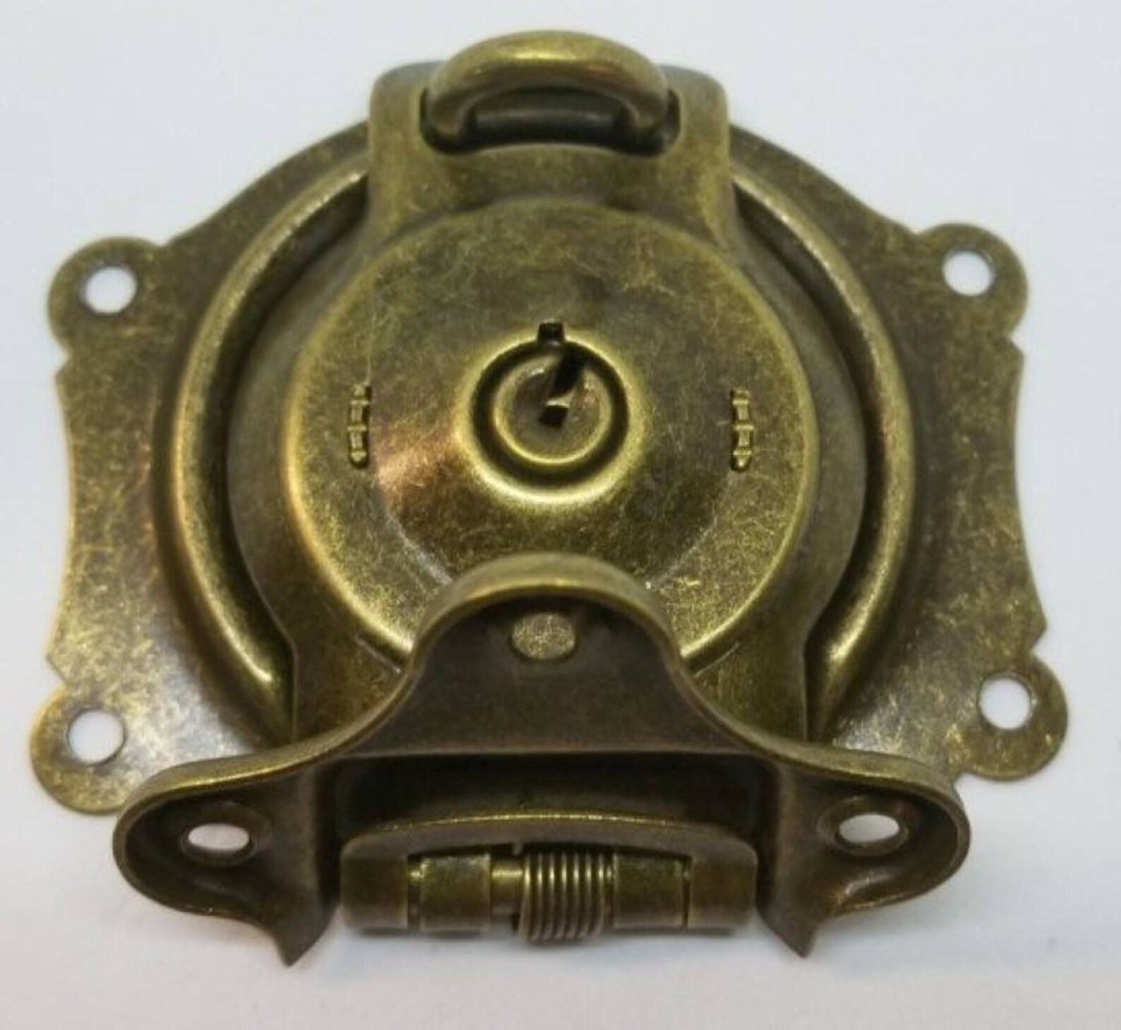 Antique Brass Trunk Lock Steamer Chest Vintage Old Key Etsy