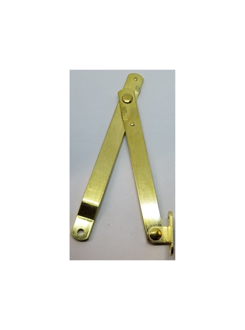 Pair 2 Brass Plated Steel Drop Front Desk Lid Stays Hinges Mailbox Trunk Chest Steamer Strong Friction