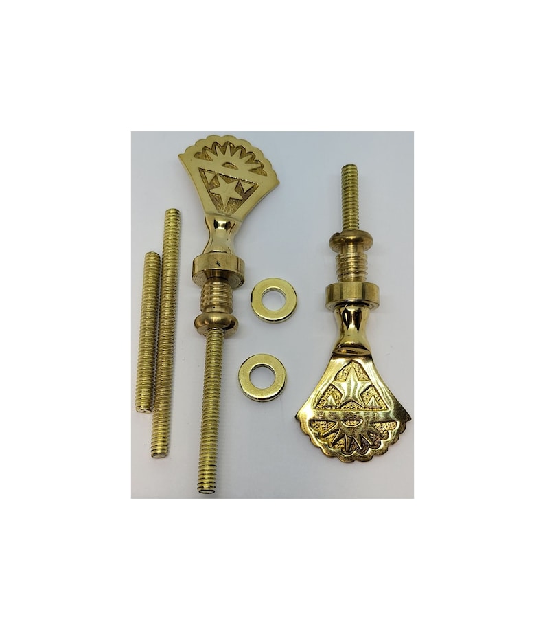 Star Cheval Mirror Mount Set Cast Solid Brass Vintage Art Etsy