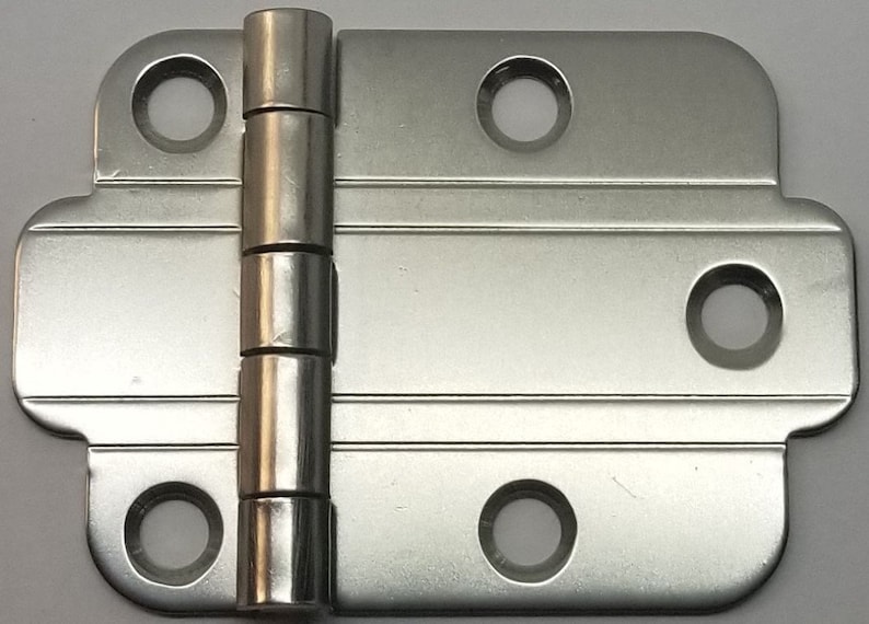 Brushed Nickel Flush Mount Art Deco Cabinet Hinge Line Steam Etsy