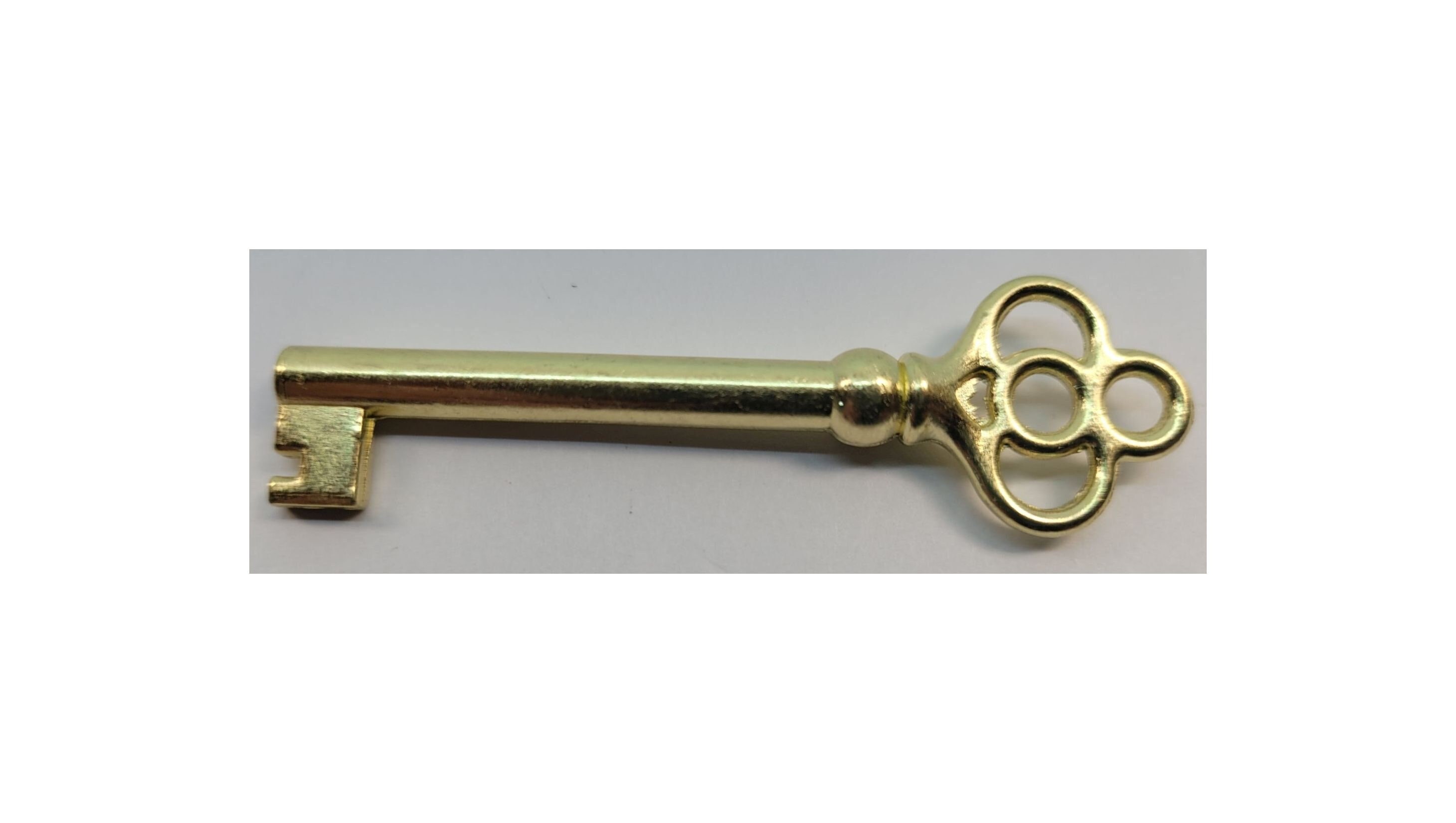 Polished BRASS KEY skeleton vintage old door drawer cabinet retro mortise antique lock desk cabinet door roll top