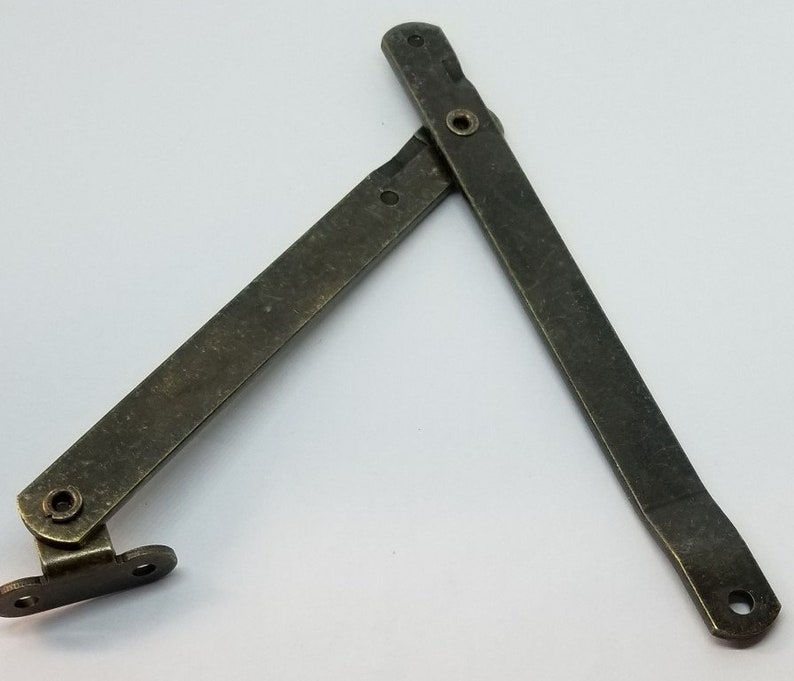 Pair 2 Antique Brass Steel Drop Front Desk Lid STAYS Hinges Etsy