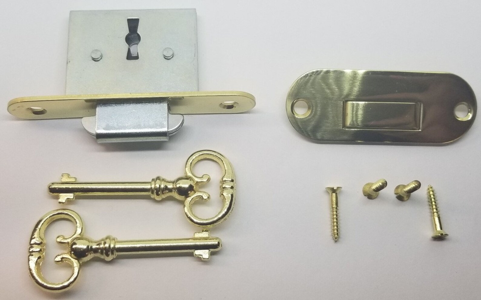 LACQUERED BRASS Roll Top Desk Lock Set Rounded Oval Catch 2 Etsy