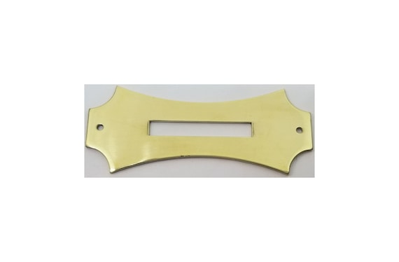 SOLID BRASS RECTANGULAR COIN BANK SLOT COVER WITH NAILS B-9851