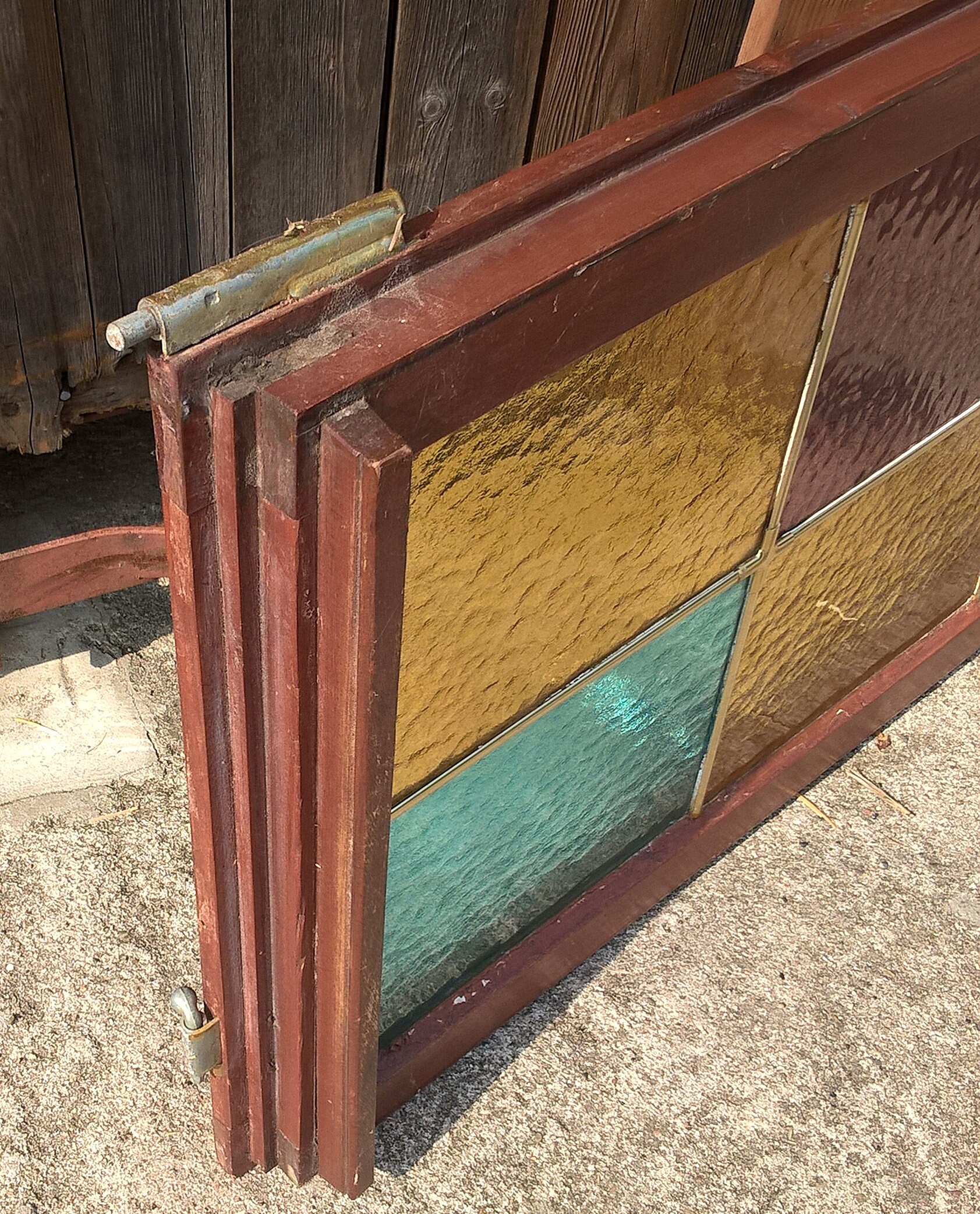 Window Frame Stained Glass Window Wood Lead Edging Glass Etsy