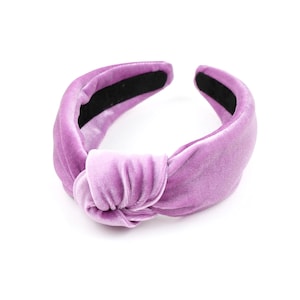 Padded Purple Knotted Headband,Light Purple Lavender Pastel Velvet Headband, Women Headband,Gift for Her