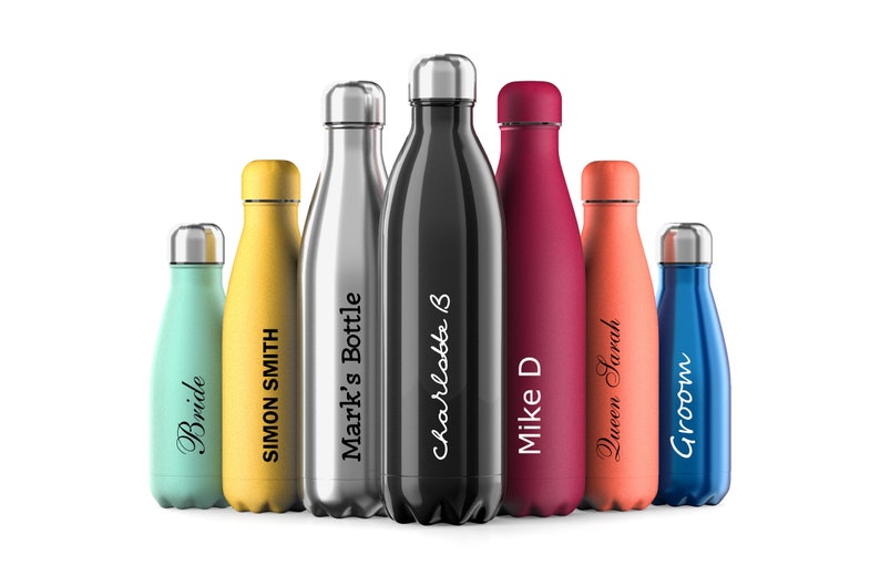 Personalised 500ml Metal Water Bottle Reusable Stainless Etsy