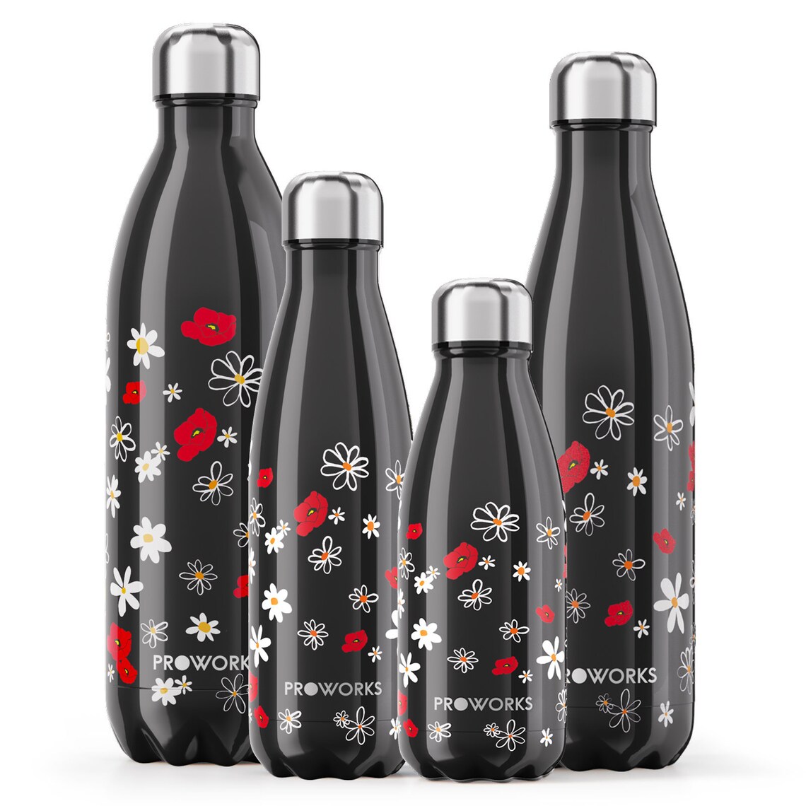 Black Daisy Print Water Bottles 1L 750ml 500ml or 350ml Etsy