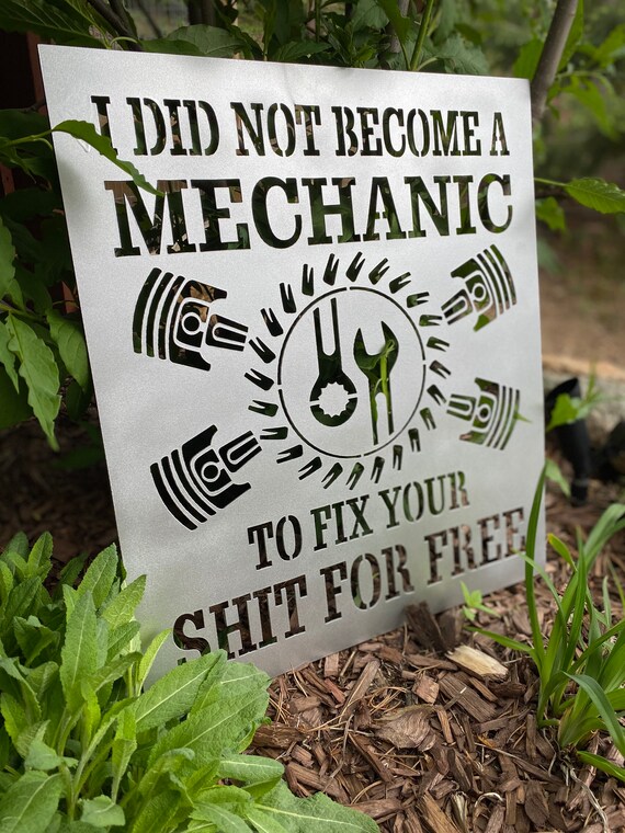 Mechanic Metal Sign Garage Shop Man Cave Etsy India