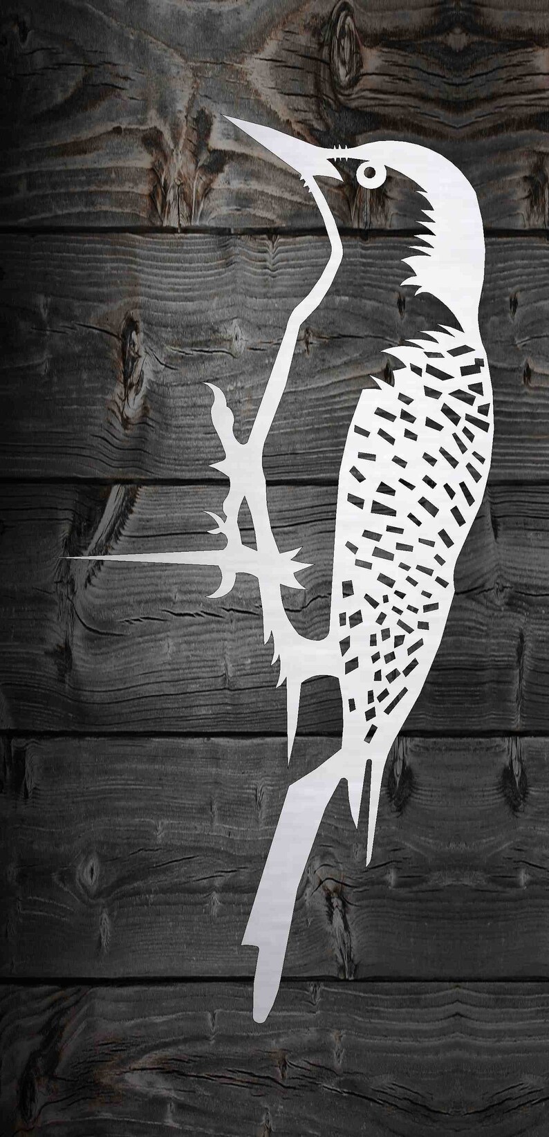 Metal Woodpecker on a Branch Tree Bird Hammer-in Outdoor - Etsy