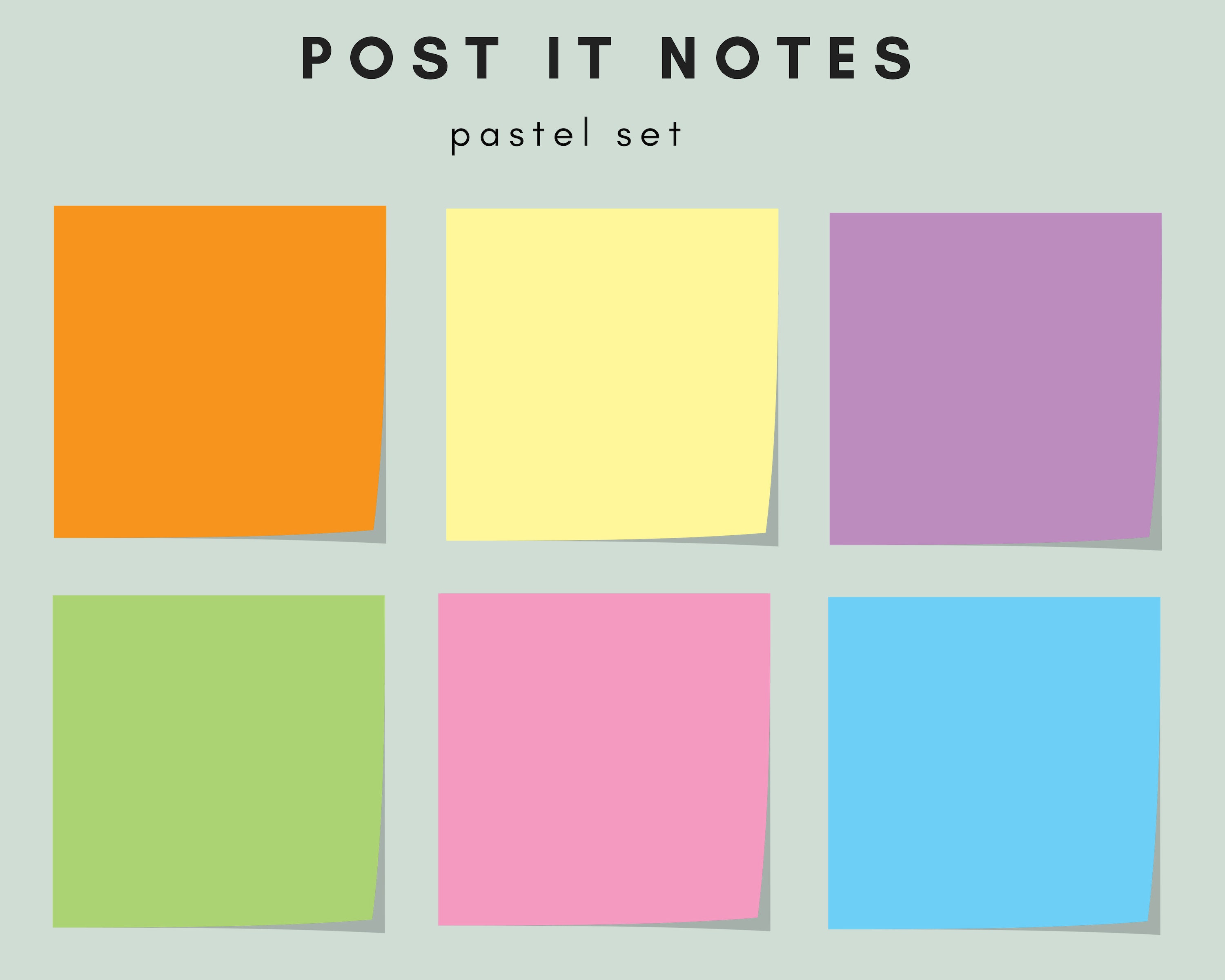 Pastel Post It Notes 6 Colors 