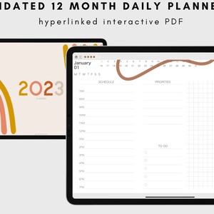 Abstract Undated Digital Daily Planner [HYPERLINKED PDF] Daily Planner, IPad Planner, Dated Daily Planner, Hyperlinked Daily