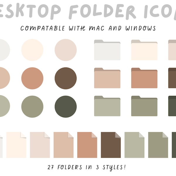 Desert Folder Icons for Mac and Windows  Desktop Icons, Macbook Icons, Laptop, Desktop, PC, Windows Icons, Instant download,
