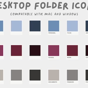 Pantone Winter フォルダー アイコン (Mac および Windows 用) デスクトップ アイコン、Macbook アイコン、ラップトップ、デスクトップ、PC、即時ダウンロード