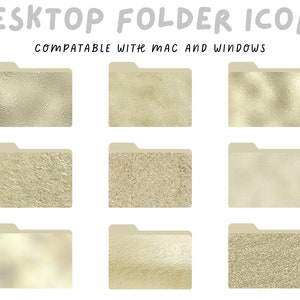 Gold Folder Icons for Mac and Windows  Desktop Icons, Macbook Icons, Laptop, Desktop, PC, Windows Icons, Instant download,