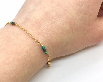 Gold Filled Turquoise Adjustable December Birthstone Bracelet