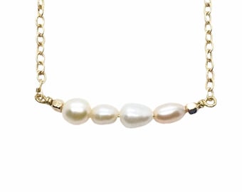 Pearl Gold Filled Necklace June Birthstone