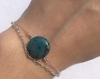 Blue-Dyed Agete Minimalist Multi-Strand Bracelet