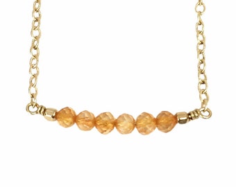 Citrine Gold Filled  November Birthstone Necklace