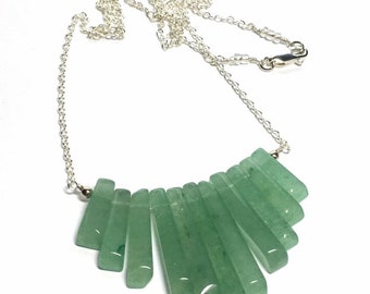 Aventurine Minimalist Statement Necklace