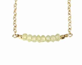 Peridot Gold Filled August Birthstone Necklace