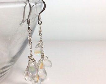 Crystal Teardrop Dangle Earrings