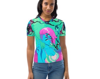 Camiseta Mujer Fumando Loya Galaxy