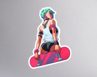 Skater Babe Sticker