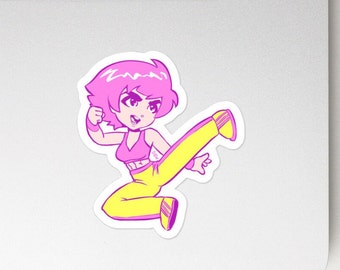 Sticker fille kung-fu chibi