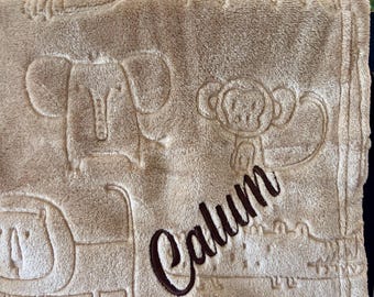 Personalized Embroidered Baby Blanket, Multiple Colors Available