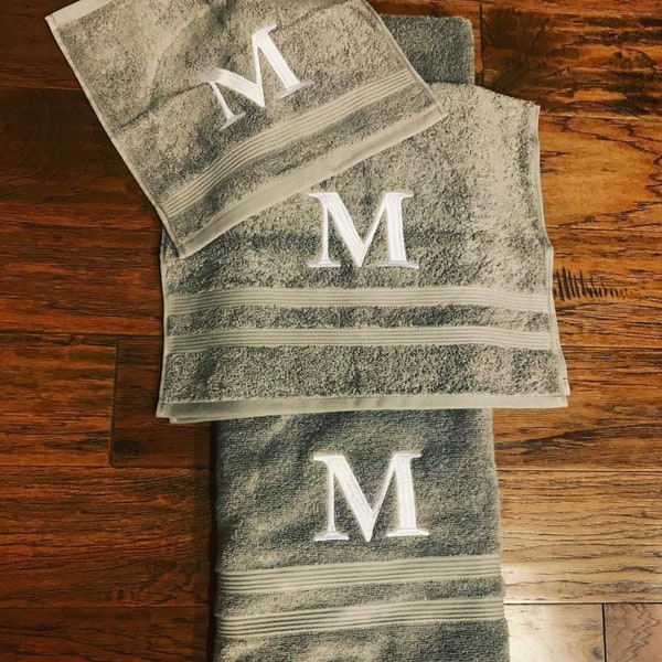 Monogram 3 pc. towel set personalized multiple colors available