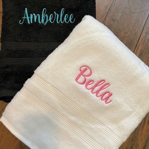 Personalized Embroidered Towel – Custom Bath, Hand, or Washcloth with Name or Monogram, Gift for Home, Wedding, or Spa