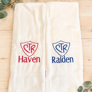 Baptism towel CTR, LDS