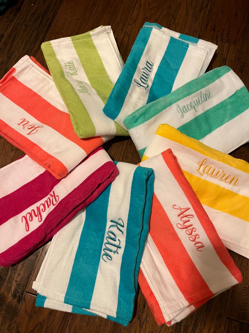 Personalized Beach Towel Multi Colors Available Etsy