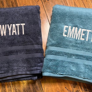 Personalized Bath Towel Set Or Individual - Embroidered Initials