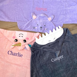 Personalized Kids Hooded Towel: Embroidered Cotton Bath, Beach, Pool