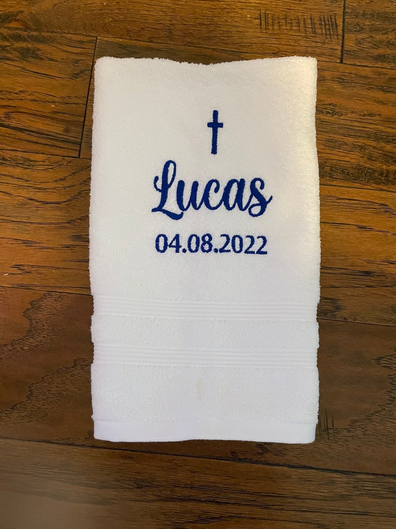 Baptism Towel Personalize Christening Towel Etsy