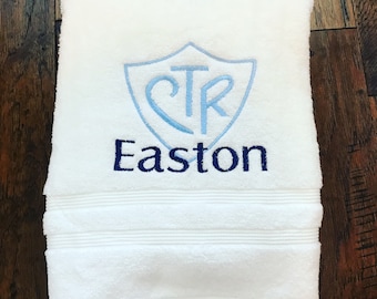 CTR  towel, baptism towel, LDS