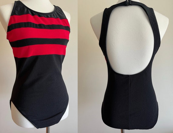 Vintage 1990s CONCEPTS SIRENA Black and Red Strip… - image 1