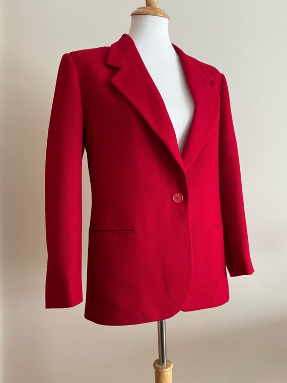 Vintage 1970s JONES NEW YORK Red Wool Blazer