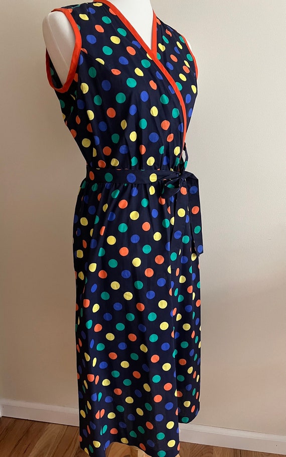 Vintage 1980s BLAIR Polka-Dot Faux-Wrap Dress