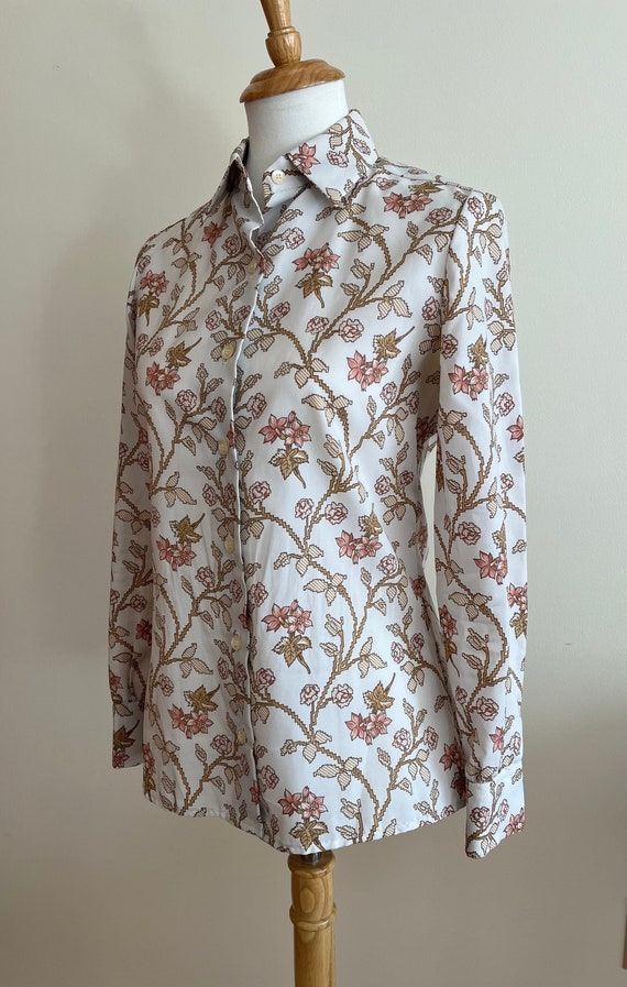 Vintage 1970s SCHRADER SPORT Pink & Brown Floral B