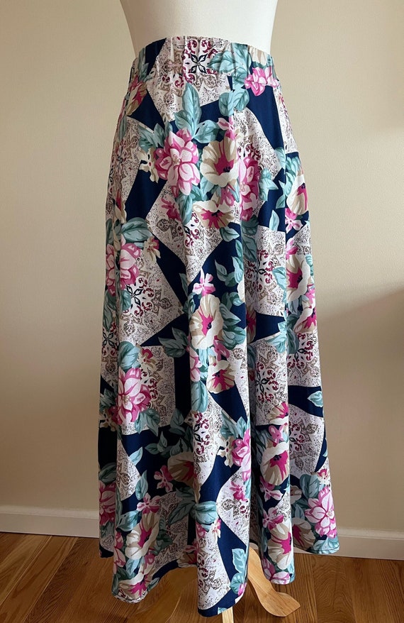 Vintage 1980s AGENDA Floral Midi Skirt