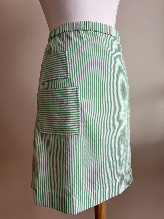 Vintage 1970s / 1980s LEON LEVIN Green Stripe See… - image 7