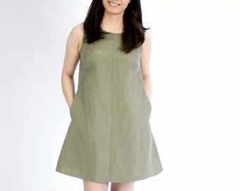 The Lauren dress in sage cupro