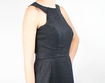 The Lauren dress in black twill